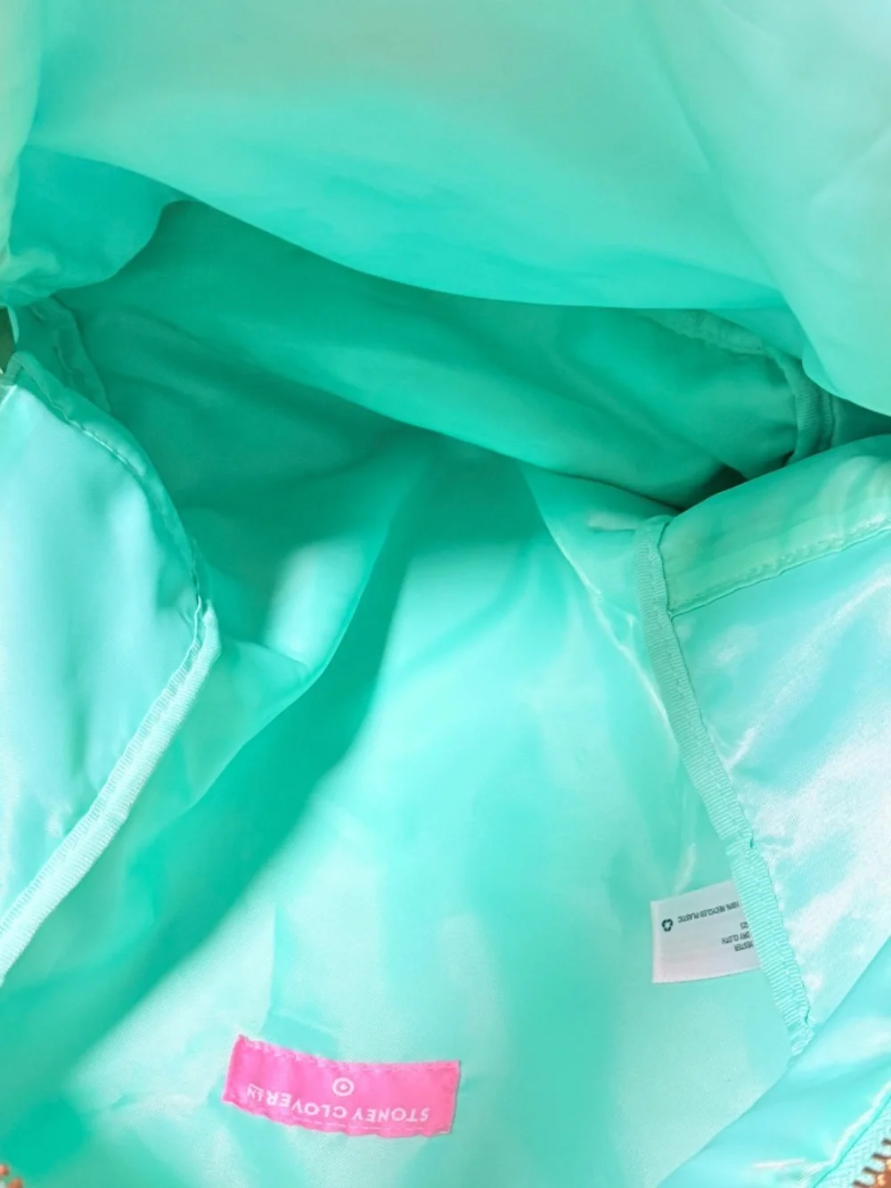 Stoney Clover Lane x Target Aqua Terry Backpack Happy Love Love Gold Tone